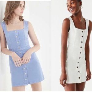 Urban Outfitters White Denim Button-Down Dress